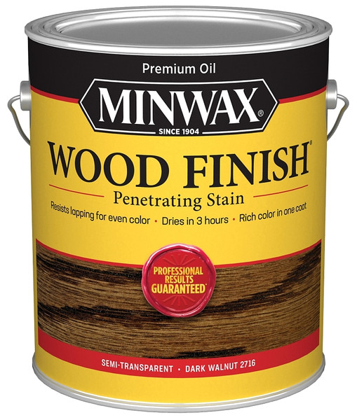 Minwax Wood Finish 710810000 Wood Stain, Dark Walnut, Liquid, 1 gal, Can [SKU: ORG6444525]
