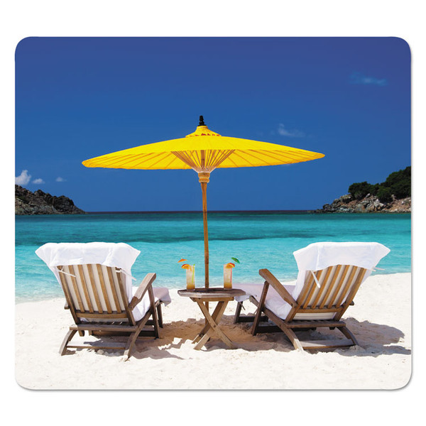 Recycled Mouse Pad, 9 x 8, Caribbean Beach Design [SKU: FEL5916301]
