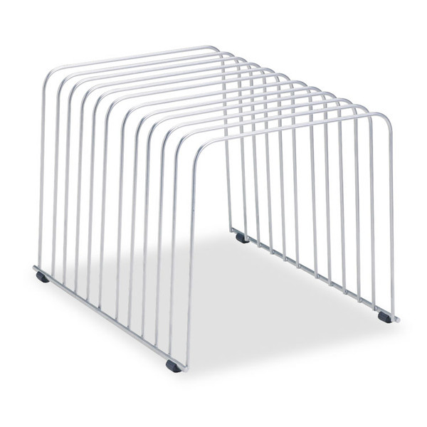 Wire Desktop Organizer, 11 Sections, Letter to Legal Size Files, 9" x 11.38" x 8", Silver [SKU: FEL72012]