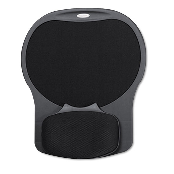 Easy Glide Gel Mouse Pad with Wrist Rest, 10 x 12, Black [SKU: FEL93730]