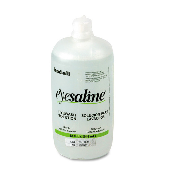 Fendall Eyesaline Eyewash Bottle Refill, 32 oz Bottle, 12/Carton [SKU: FND320004550000]