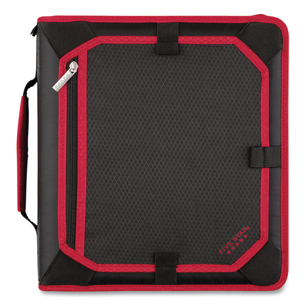 Zipper Binder, 3 Rings, 2" Capacity, 11 x 8.5, Black/Red Accents [SKU: FVS29052CE8]