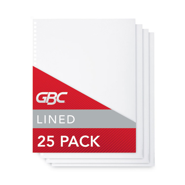 ProClick Pre-Punched Presentation Covers, Clear Lined, 11 x 8.5, Punched, 25/Pack [SKU: GBC2514477]