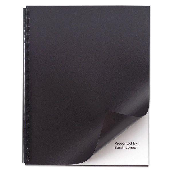 Opaque Plastic Presentation Covers for Binding Systems, Black, 11 x 8.5, Unpunched, 50/Pack [SKU: GBC2514493]