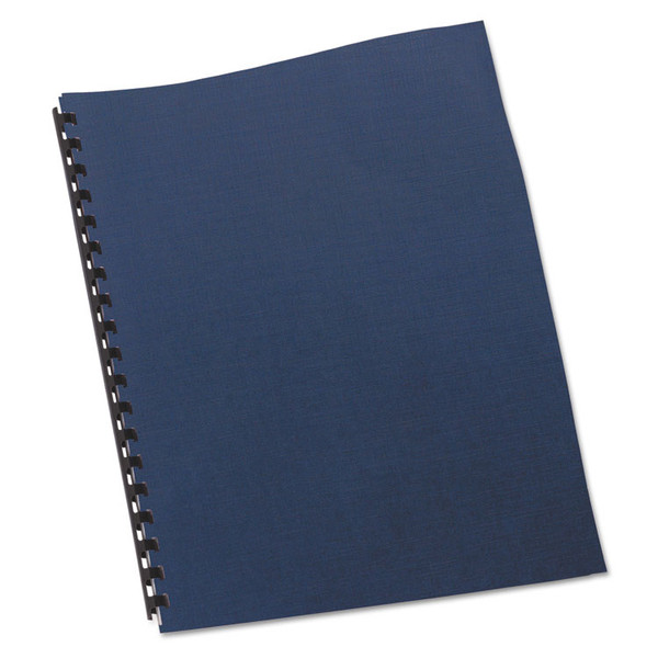 Linen Textured Standard Presentation Covers for Binding Systems, Navy, 11 x 8.5, Unpunched, 200/Pack [SKU: GBC9742450]