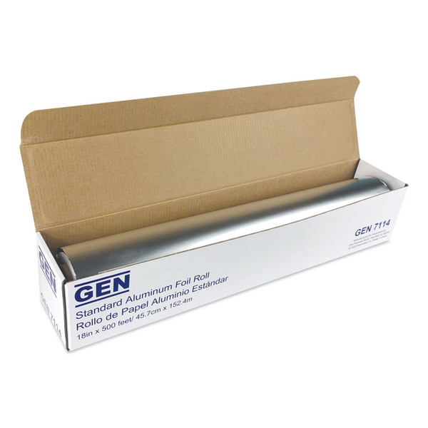 Standard Aluminum Foil Roll, 18" x 500 ft, 4/Carton [SKU: GEN7114CT]