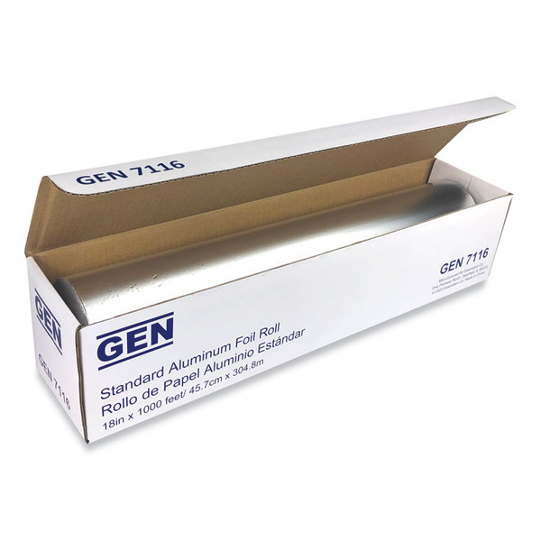 Standard Aluminum Foil Roll, 18" x 1,000 ft, 4/Carton [SKU: GEN7116CT]