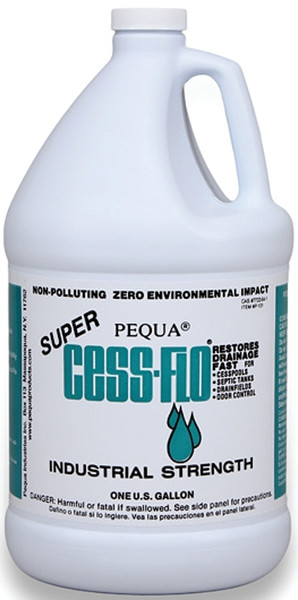 Pequa CESS-FLO Series P-101 Septic Tank Cleaner, Liquid, Clear, Odorless, 1 gal Bottle [SKU: ORG7786460]