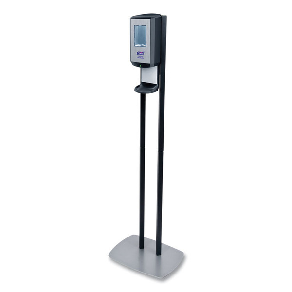 CS6 Hand Sanitizer Floor Stand with Dispenser, 1,200 mL, 13.5 x 5 x 28.5, Graphite/Silver [SKU: GOJ7416DS]