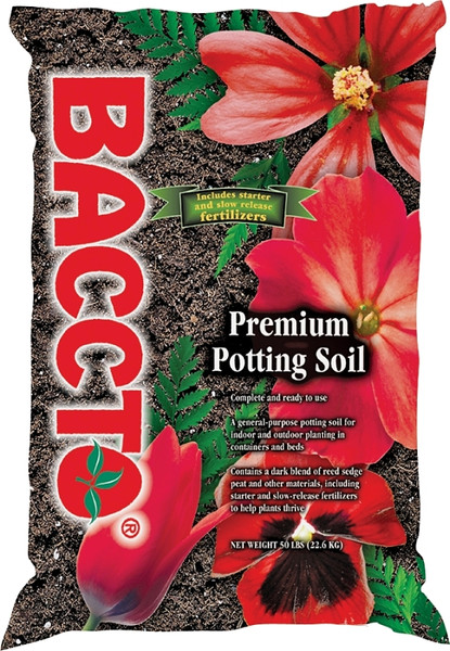 BACCTO 1225P Potting Soil, Granular, Dark Brown/Light Brown, 25 lb Bag [SKU: ORG4480562]