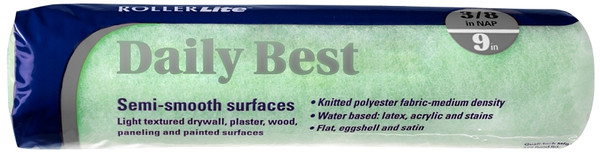 RollerLite Daily Best 9DBA038 Roller Cover, 3/8 in Thick Nap, 9 in L, Polyester Cover [SKU: ORG4340808]