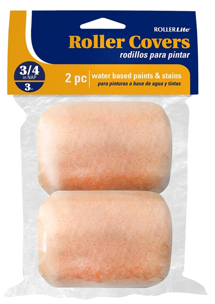 RollerLite All-Purpose 3AP075D Roller Cover, 3/4 in Thick Nap, 3 in L, Polyester Cover [SKU: ORG4340626]