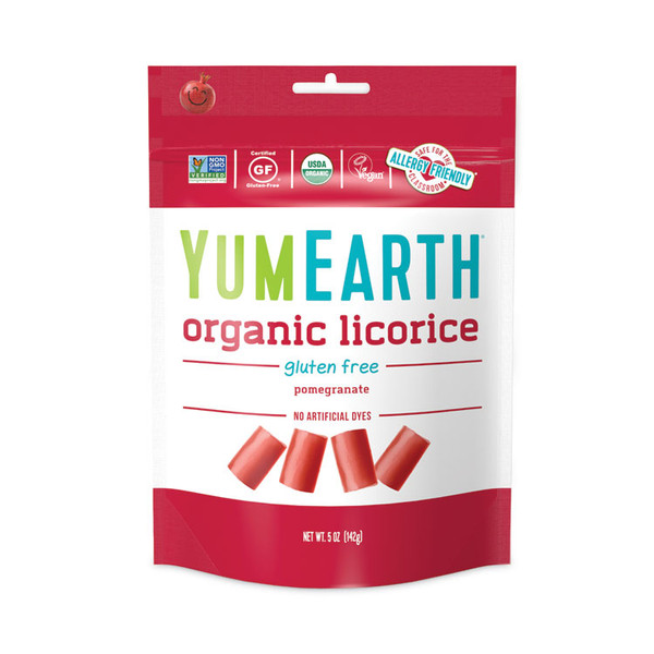 Organic Gluten Free Pomegranate Licorice, 5 oz Bag, 4/Pack, Delivered in 1-4 Business Days [SKU: GRR27000046]