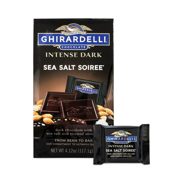 Intense Dark Sea Salt Soiree Chocolate Squares, 4.12 oz Packs, 3 Count, Delivered in 1-4 Business Days [SKU: GRR30001031]