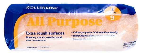 RollerLite All Purpose 9AP100 Roller Cover, 1 in Thick Nap, 9 in L, Polyester Cover, Orange [SKU: ORG4339586]