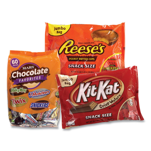 Chocolate Party Assortment, Mars Asst/Kit Kat/Reese's Peanut Butter Cups, 3 Bag Bundle, Delivered in 1-4 Business Days [SKU: GRR600B0004]