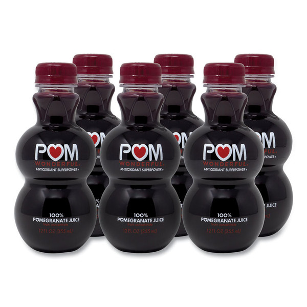 100% Pomegranate Juice, 12 oz Bottle, 6/Pack, Delivered in 1-4 Business Days [SKU: GRR90200448]
