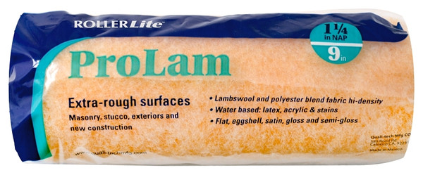 RollerLite ProLam 9KL125 Roller Cover, 1-1/4 in Thick Nap, 9 in L, Acrylic/Polyester/Wool Cover [SKU: ORG4339677]