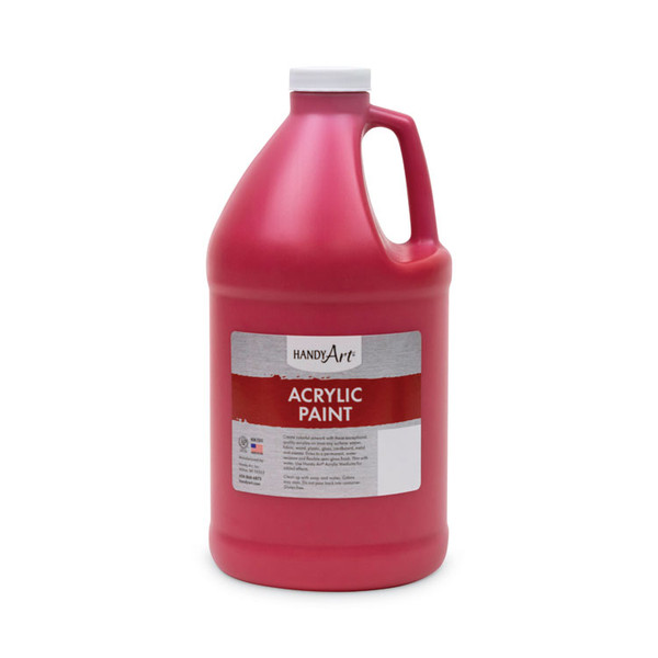 Acrylic Paint, Red, 64 oz Bottle [SKU: HAN102040]