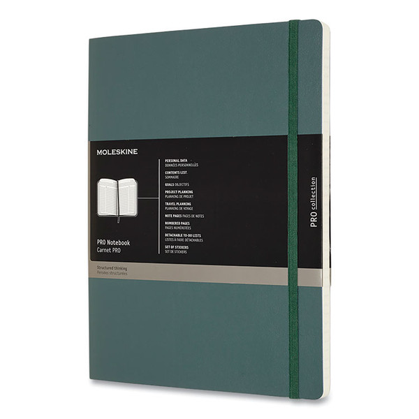 Professional Notebook, Soft Cover, 1 Subject, Narrow Rule, Forest Green Cover, 9.75 x 7.5, 192 Sheets [SKU: HBG620848]