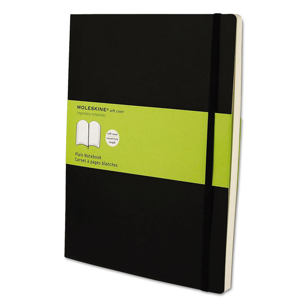 Classic Softcover Notebook, 1 Subject, Unruled, Black Cover, 10 x 7.5, 192 Sheets [SKU: HBGMSX17]