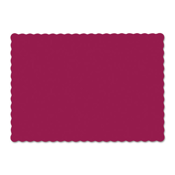 Solid Color Scalloped Edge Placemats, 9.5 x 13.5, Burgundy, 1,000/Carton [SKU: HFM310524]