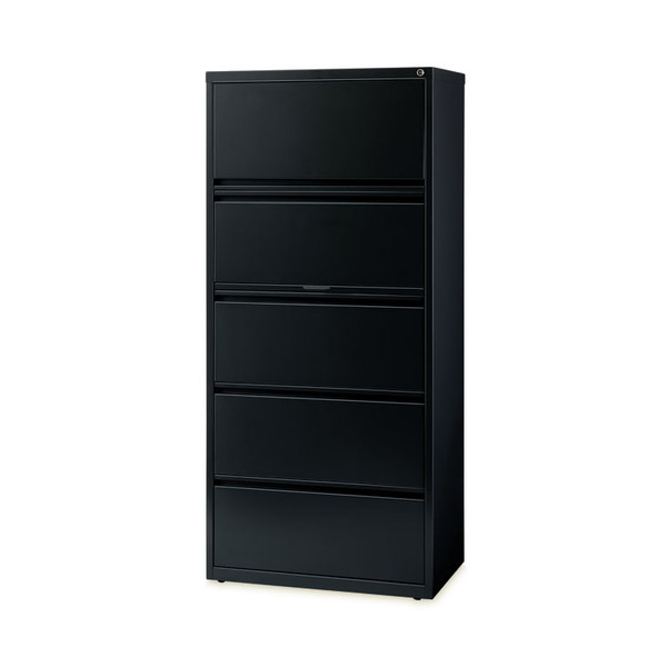 Lateral File Cabinet, 5 Letter/Legal/A4-Size File Drawers, Black, 30 x 18.62 x 67.62 [SKU: HID14980]