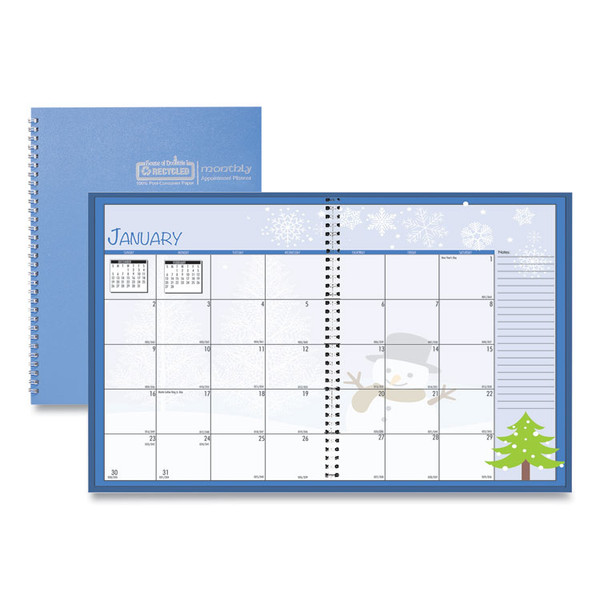 Seasonal Monthly Planner, Seasonal Artwork, 10 x 7, Light Blue Cover, 12-Month (Jan to Dec): 2023 [SKU: HOD23908]