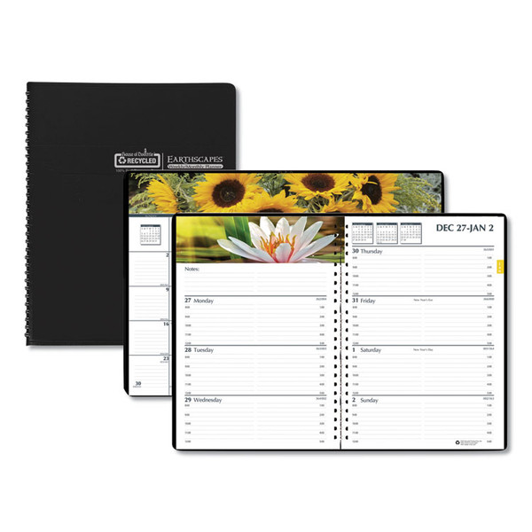 Earthscapes Recycled Weekly/Monthly Planner, Gardens of the World Photography, 10 x 7, Black Cover, 12-Month (Jan-Dec): 2023 [SKU: HOD294632]
