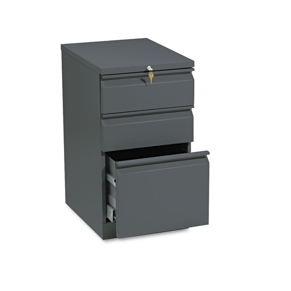 Brigade Mobile Pedestal with Pencil Tray Insert, Left/Right, 3-Drawers: Box/Box/File, Letter, Charcoal, 15" x 19.88" x 28 [SKU: HON33720RS]