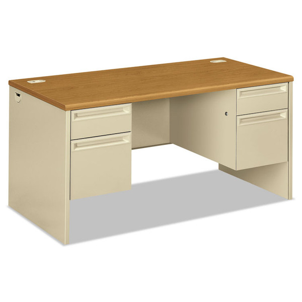 38000 Series Double Pedestal Desk, 60" x 30" x 29.5", Harvest/Putty [SKU: HON38155CL]