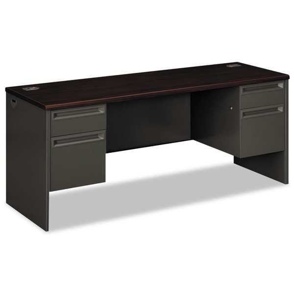 38000 Series Kneespace Credenza, 72w x 24d x 29.5h, Mahogany/Charcoal [SKU: HON38854NS]