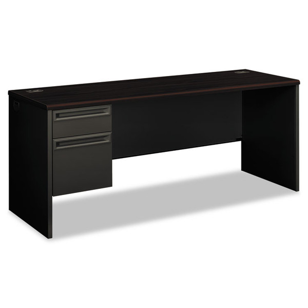 38000 Series Left Pedestal Credenza, 72w x 24d x 29.5h, Mahogany/Charcoal [SKU: HON38855LNS]