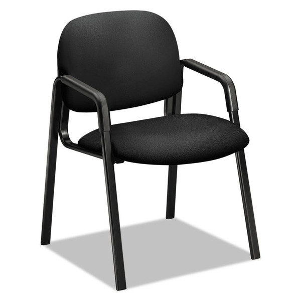 Solutions Seating 4000 Series Leg Base Guest Chair, Fabric Upholstery, 23.5" x 24.5" x 32", Black Seat/Back, Black Base [SKU: HON4003CU10T]