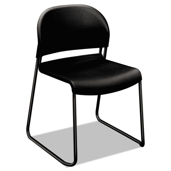 GuestStacker High Density Chairs, Supports Up to 300 lb, 17.5" Seat Height, Onyx Seat, Onyx Back, Black Base, 4/Carton [SKU: HON4031ONT]