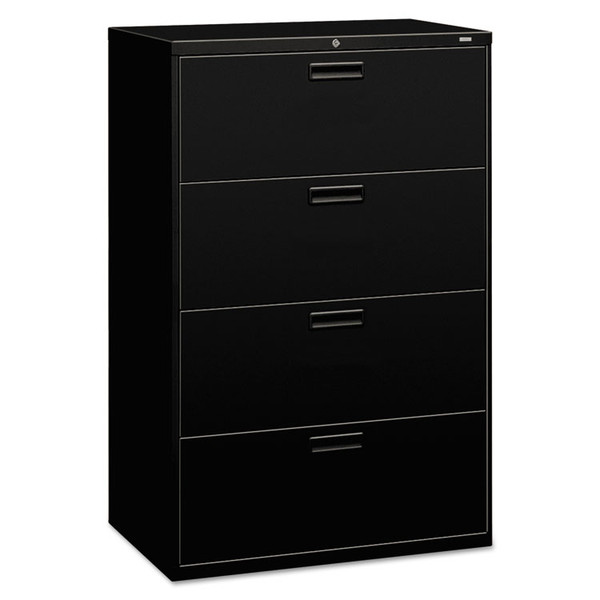 500 Series Lateral File, 4 Legal/Letter-Size File Drawers, Black, 36" x 18" x 52.5 [SKU: HON584LP]