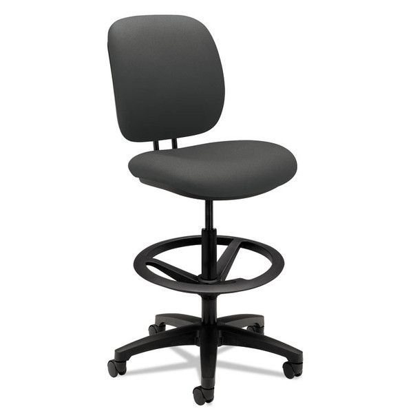 ComforTask Task Stool, Adjustable Footring, Supports Up to 300 lb, 22" to 32" Seat Height, Iron Ore Seat/Back, Black Base [SKU: HON5905CU19T]