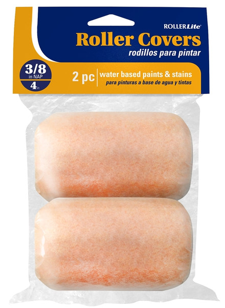 RollerLite All-Purpose 4AP038D Roller Cover, 3/8 in Thick Nap, 4 in L, Polyester Cover, Pink [SKU: ORG4340659]