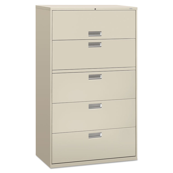 Brigade 600 Series Lateral File, 4 Legal/Letter-Size File Drawers, 1 Roll-Out File Shelf, Light Gray, 42" x 18" x 64.25 [SKU: HON695LQ]