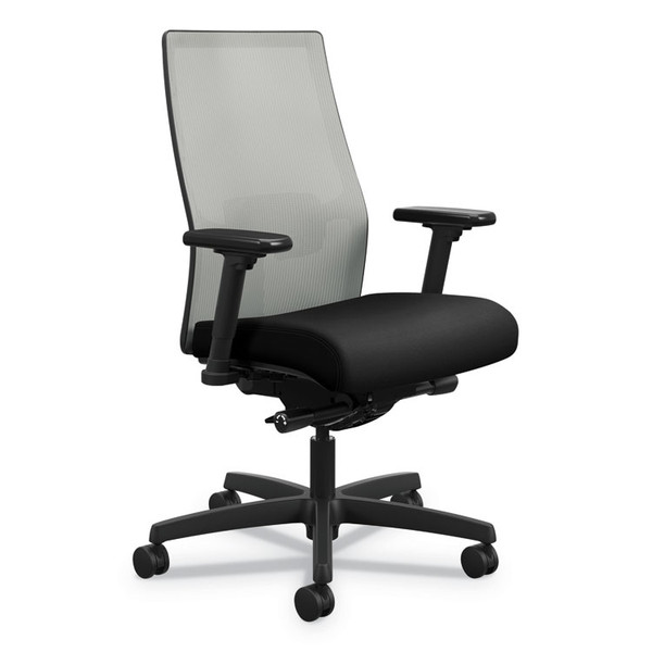 Ignition 2.0 4-Way Stretch Mid-Back Mesh Task Chair, Supports 300lb, 17" to 21" Seat Height, Black Seat, Fog Back, Black Base [SKU: HONI2M2AFC10ATK]