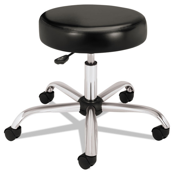 Adjustable Task/Lab Stool, Backless, Supports Up to 250 lb, 17.25" to 22" Seat Height, Black Seat, Steel Base [SKU: HONMTS01EA11]