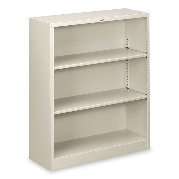 Metal Bookcase, Three-Shelf, 34.5w x 12.63d x 41h, Light Gray [SKU: HONS42ABCQ]