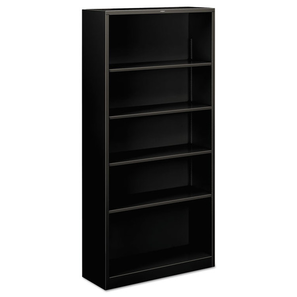 Metal Bookcase, Five-Shelf, 34.5w x 12.63w x 71h, Black [SKU: HONS72ABCP]