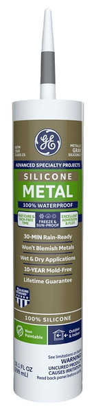 GE Silicone II GE5050 Silicone Caulk, Gray, -55 to 400 deg F, 10.1 oz Cartridge [SKU: ORG8968885]