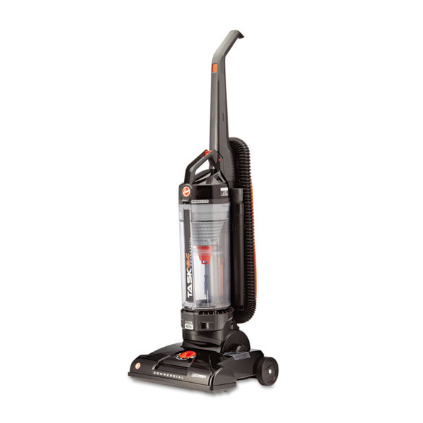 Task Vac Bagless Lightweight Upright Vacuum, 14" Cleaning Path, Black [SKU: HVRCH53010]