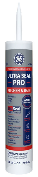 GE MAKB310CR Ultra-Seal Pro Caulk, Clear, 24 hr Curing, 40 to 100 deg F, 10.1 oz Cartridge [SKU: ORG7388705]