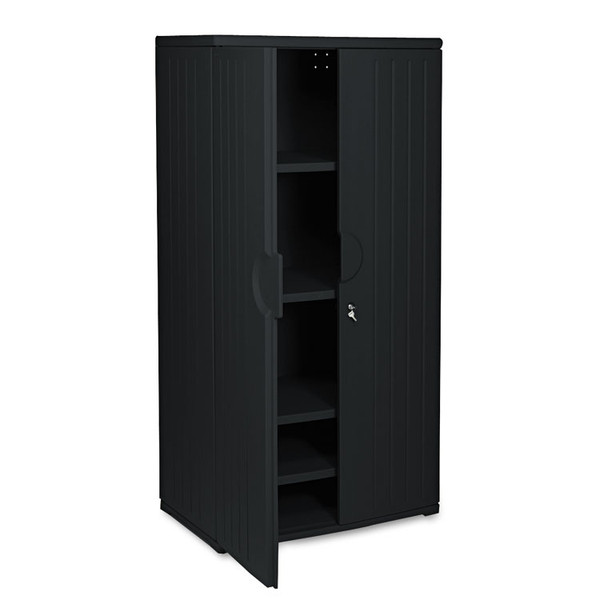 Rough n Ready Storage Cabinet, Four-Shelf, 36w x 22d x 72h, Black [SKU: ICE92571]