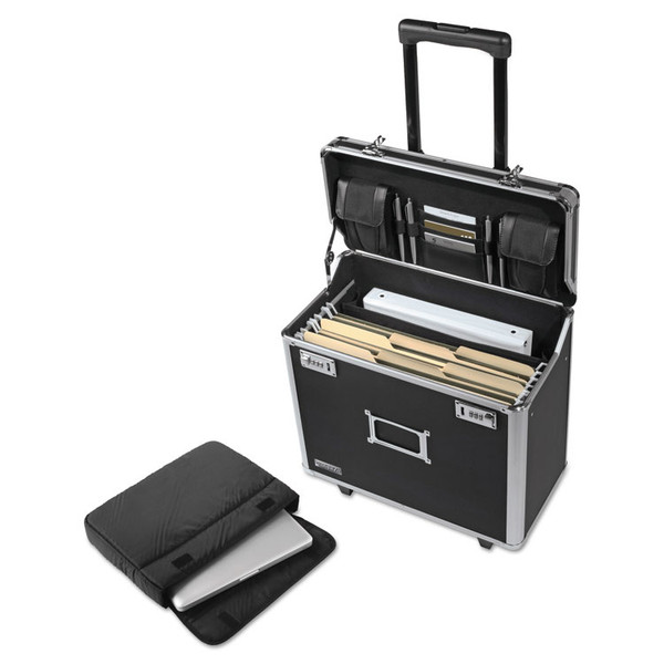 Locking Mobile Rolling Business Case, Fits Devices Up to 16", Aluminum/Chrome/Fiberboard, 10 x 16 x 15, Black [SKU: IDEVZ00194]