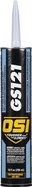 OSI GS121 Series 1943973 Gutter and Seam Sealant, Clear, Paste, 10 oz Cartridge [SKU: ORG4865440]