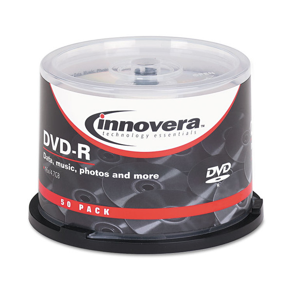 DVD-R Recordable Disc, 4.7 GB, 16x, Spindle, Silver, 50/Pack [SKU: IVR46850]